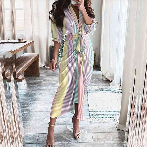 

summer women dress fashion casual short sleeve beach long dress v party elegant button draped bandage shirt, Black;gray