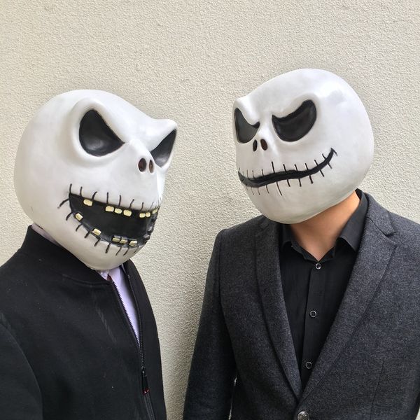 

nightmare before christmas mask the horror jack skellington cosplay latex masks helmet halloween party figure gift