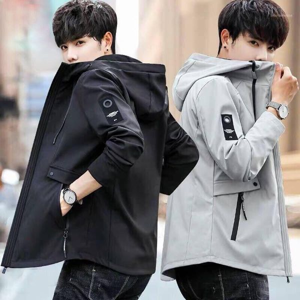 

2020 new spring men's jacket spring and autumn tooling jacket fashion slim large size student clothes w3711, Black;brown