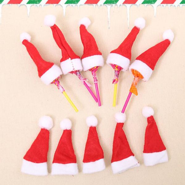 

20шт xmas mini леденец леденец санта-клаус hat cap wrap christmas party decor