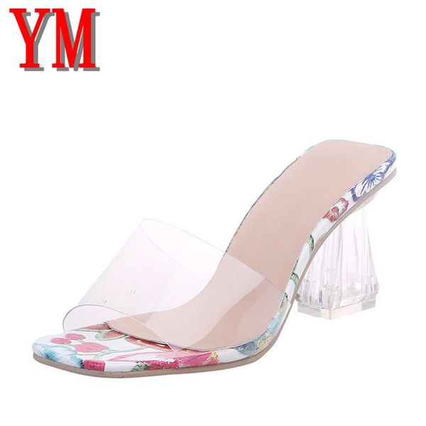 

2020 новый четкие heels женщины сандалии туфли летние женщины прозрачный пвх высокие насосы свадебное jelly buty damskie квадратные heels, Black