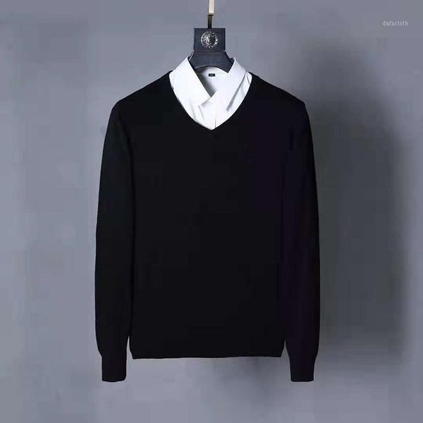 

multi-color men small horse v-neck cotton sweater autumn winter jersey jumper hombre pull homme hiver pullover knitted sweaters1, White;black