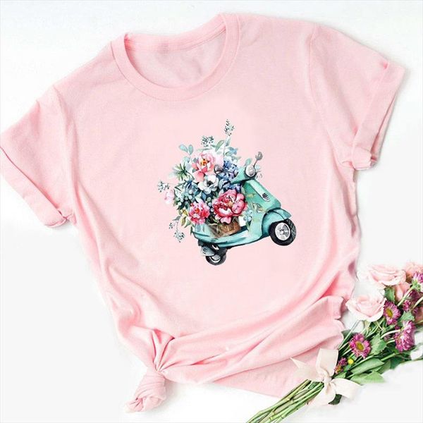 

harajuku motorcycle print t shirt women short sleeve o neck loose tshirt women tee shirt female clothes camisetas mujer, White