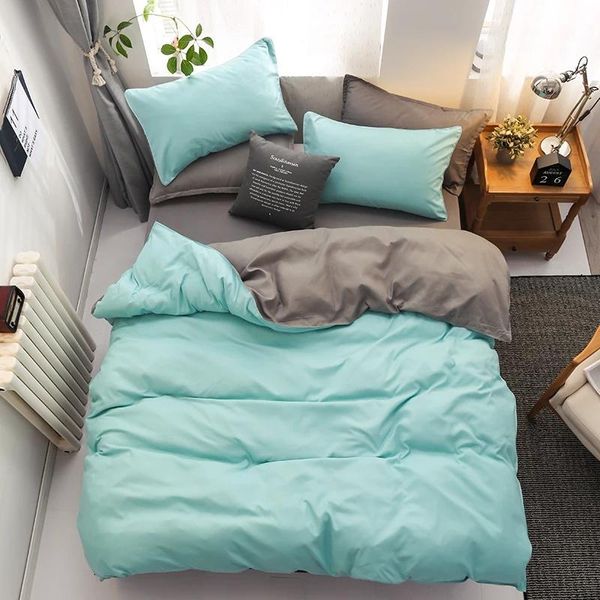 

bedding sets american set solid color duvet cover pillowcase home bedroom decoration single double  king bed size