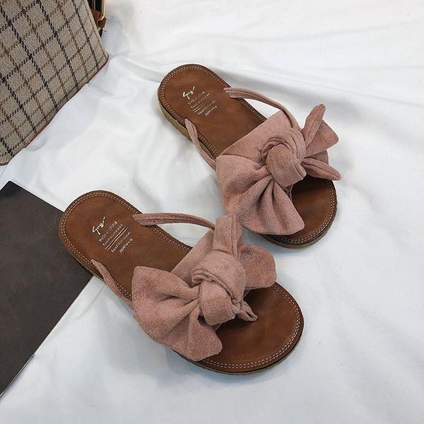 

summer fashion slippers women summer bow sandals slipper indoor outdoor flip-flops beach shoes female slippers1, Black