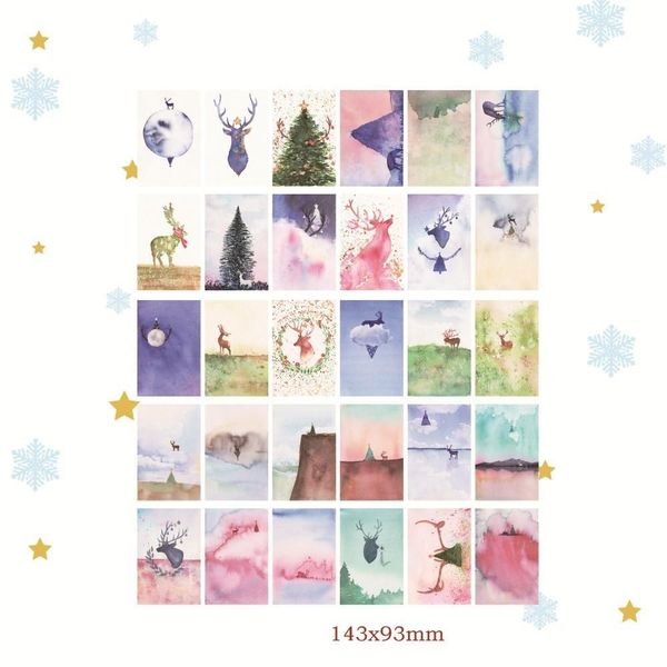 

30шт рождественские лося стиль карты много пользоварков в качестве скрапбукинга party party приглашение diy украшения подарочная карта карты