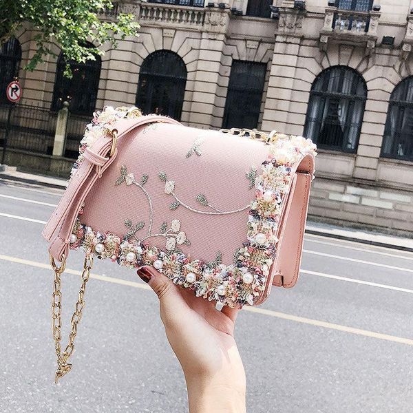 

fashionable new small bag for women 2020 new summer pearl lace korean elegant crossbody chain shoulder bag a800