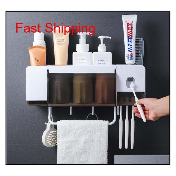 

multifunctional bathroom toothbrush holder set with cups and matic toothpaste dispenser,wall mounted electric t qylvkq toys2010