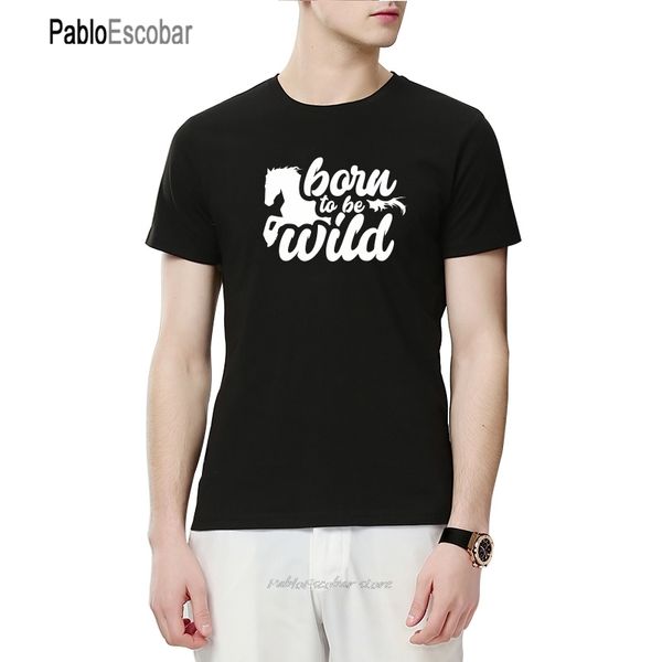 

born to be wild men summer casual короткого рукав охладить дизайнер езды лошадь printed смешного платье для man толстовки футболки толстовки