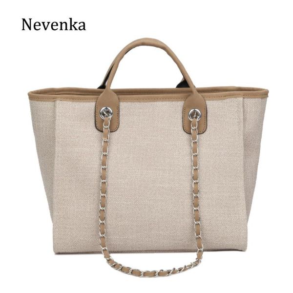 

nevenka fashion women handbags large capacity totes bag chain handle pure color shoulder bag lady simple style hand bags