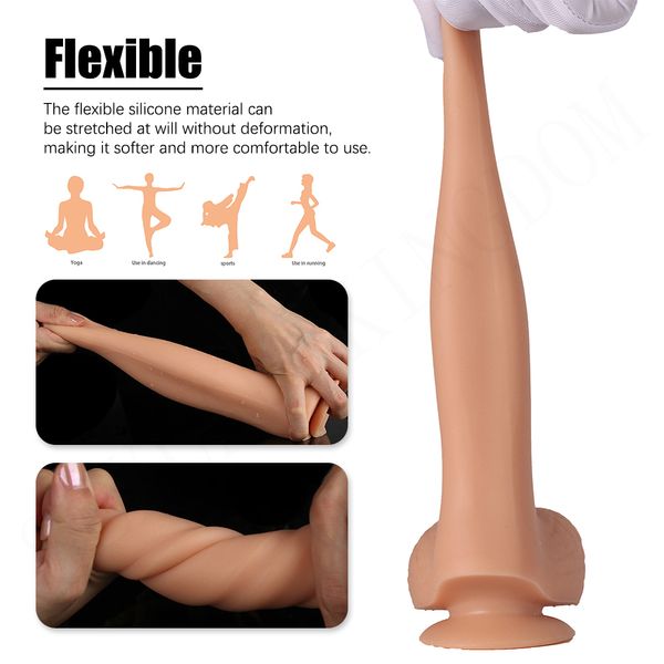 Massage Super Big Dildo Weiche Flexible Silikon Sex Spielzeug Saugen Tasse Weibliche Masturbator Vagina Stimulator G-punkt Massage Erwachsene sex Produkt