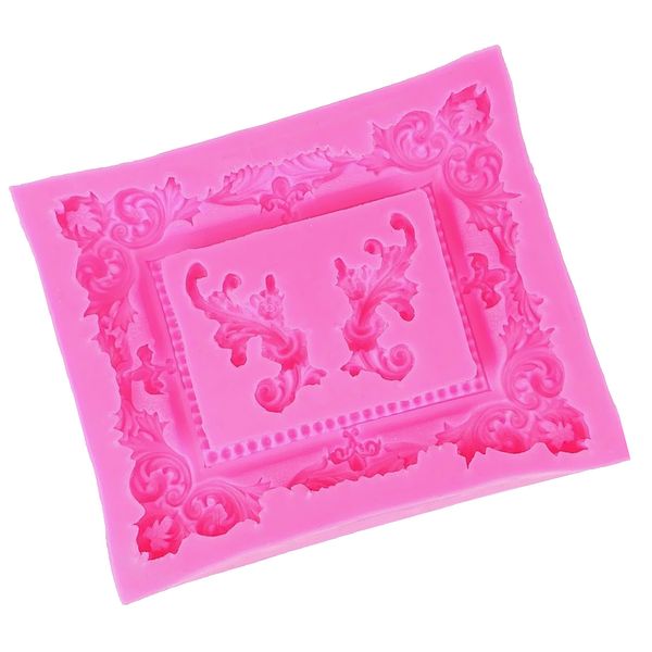 

зеркало рамки scroll урожай силиконовые fondant mold cake baking mold обледенение