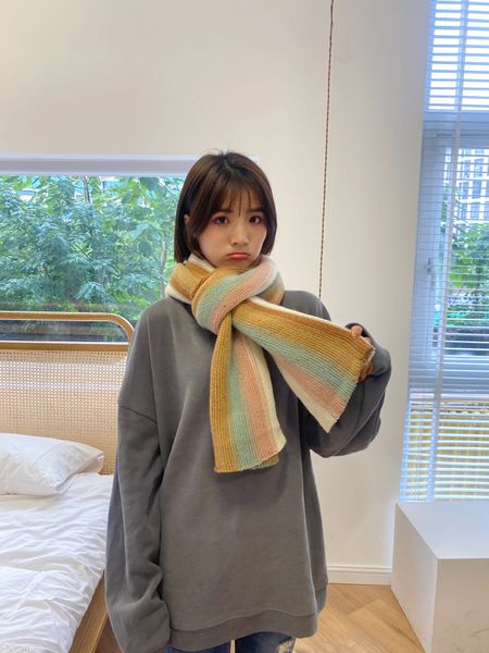 

шарф девушки держать теплую осень зима модули прилива в 2020 году небольшой свежий и универсален прекрасных студенток yuansuo ветер bib, Blue;gray