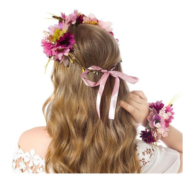 

foam balls women wedding hair accessories bridal flower wreath headband & wrist kids party flower crown korean girls qylqyp