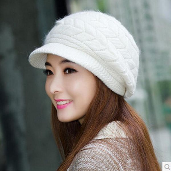 

2018 женские шапки вязаные hat женский повседневный эластичность теплый cap осень зима кролик волос вязание charm шапочки для женщин sqcila, Black;white