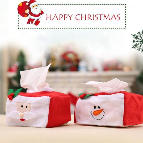 

new christmas decorations christmas tissue box cover set occasion table decoration napkin holder gift #401