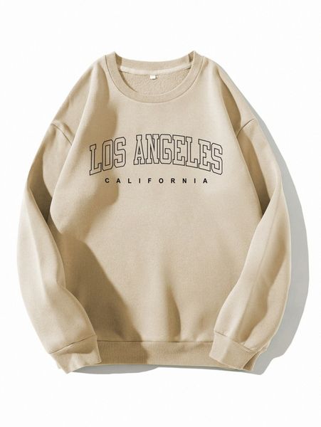 

letter graphic drop shoulder thermal lined sweatshirt g1fw#, White;black