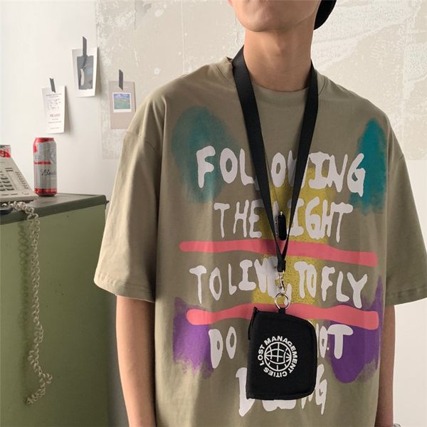 

short t-shirt trend 2020 summer new men's trendy suit hip hop half sleeve, White;black