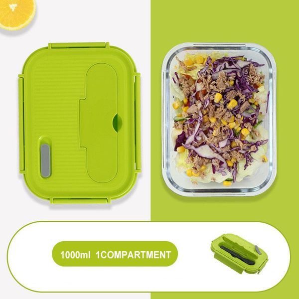 

baispo glass lunch box микроволновая печь отопление герметичные контейнеры для пищевых продуктов с отсеком bento box для хранения продуктов