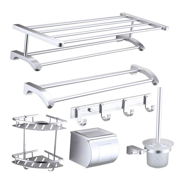 

новый дизайн современный space алюминий аксессуары для ванной комнаты ванная комната продукты пескоструйной silver монтаж ванной оборудовани