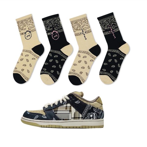 

mens socks travis scotts fortress night skateboard fashion mens letter printed sports socks sockings hip hop basketball, Black