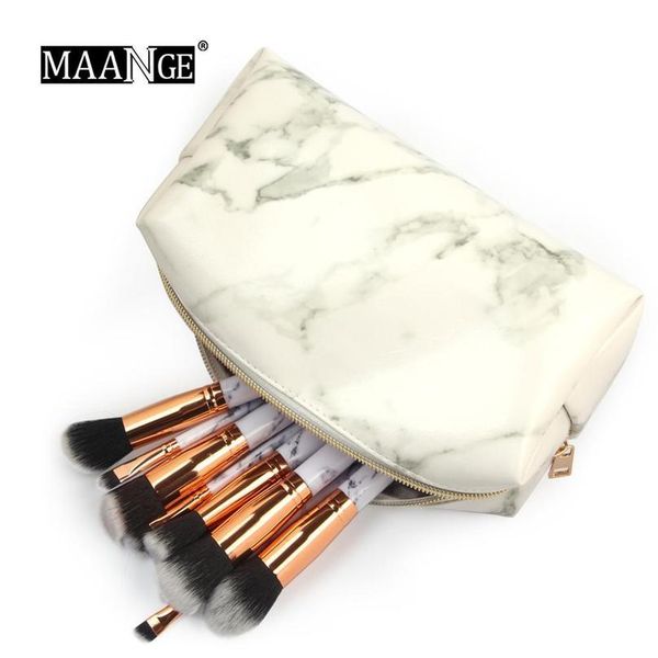 

1pc fashion marble pattern makeup brushes container cosmetic bags make up brush storage bag case pe sqcnvy