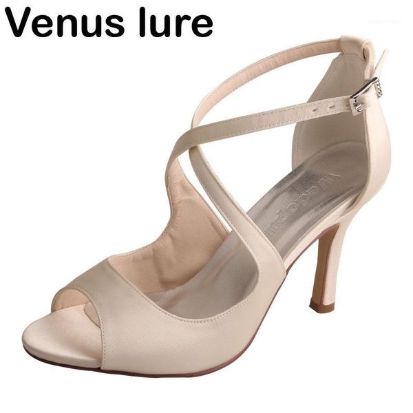 

dress shoes ivory satin wedding heel sandals for women peep toe high heeled party shoes1, Black