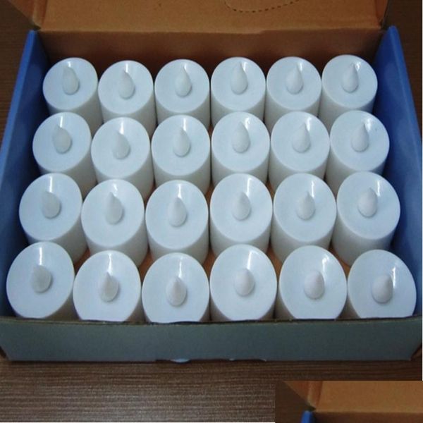 

24pcs yellow flicker flameless led electric battery powered tealight candles holiday /wedding decoration jllozs lucky2005