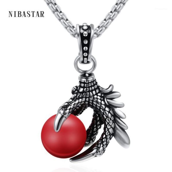 

punk biker stainless steel vintage men pendant dragon claw skull crown gothic necklace for men jewelry gothic pendant necklace1, Silver