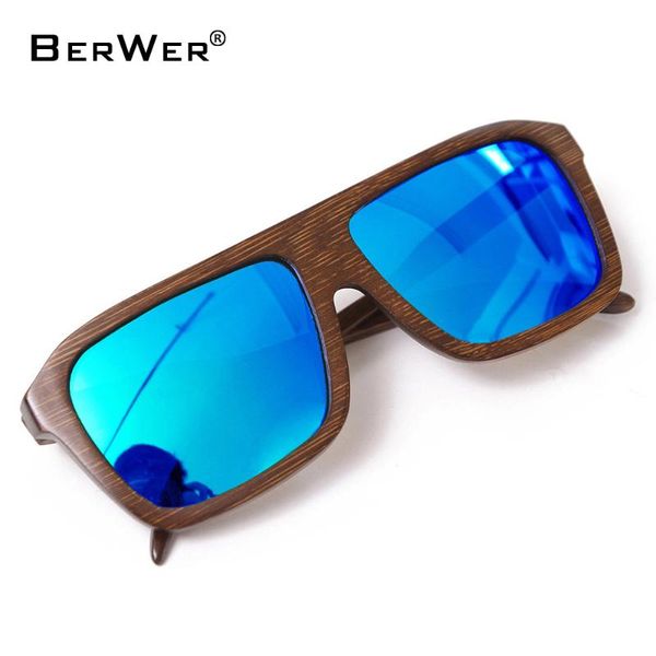 

sunglasses berwer 2021 handmade bamboo polarized lens wooden, White;black