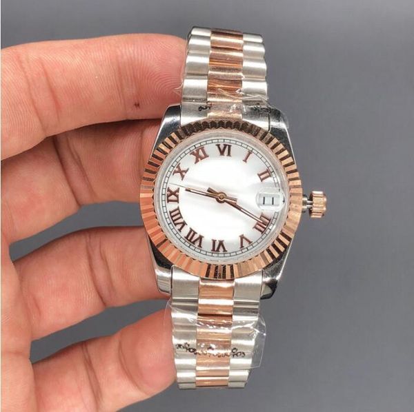 

womens watch multiple colour lady president diamond bezel shell face stainless watches automatic mechanical wrist gift 31mm, Slivery;brown