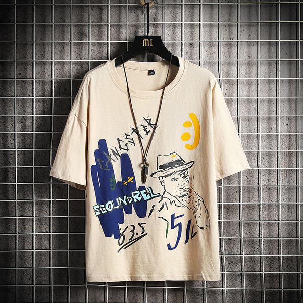 

man's t-shirt men summer anime oversized hip hop japanese streetwear harajuku tshirt male women kg-130, White;black