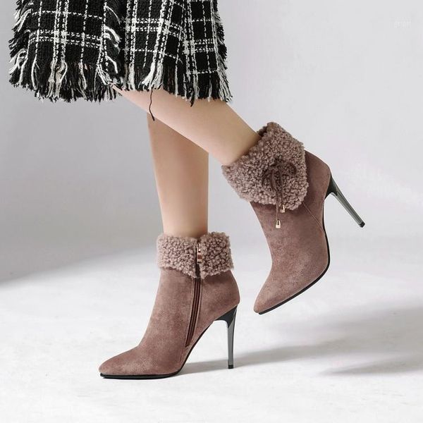 

big size 9 10 11 12 boots women shoes ankle boots for women ladies shoes woman winter maomao split bow band side zipper1, Black