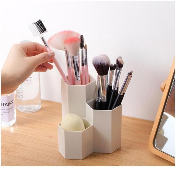 

3 lattices cosmetic brush box table organizer makeup nail polish cosmetic holder make up tools boxes jewelry display r bbyhvd