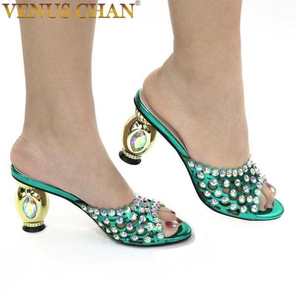 

new arrival green color italian ladies high heels women pumps rhinestones ladies pumps african sandal shoes for parties1, Black