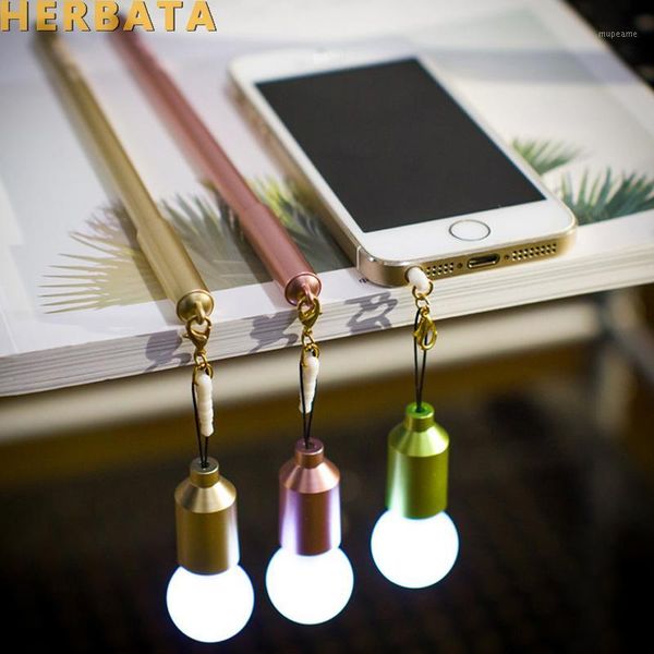 

gel pens 1pc creative dust plug lamp bulb pendent pen black 0.38mm light neutral stationery school supplier gift for girl & boy1