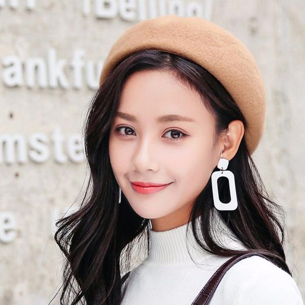 

berets soft woolen women beret vintage solid color female winter warm hat caps korean style ladies chapeau femme, Blue;gray