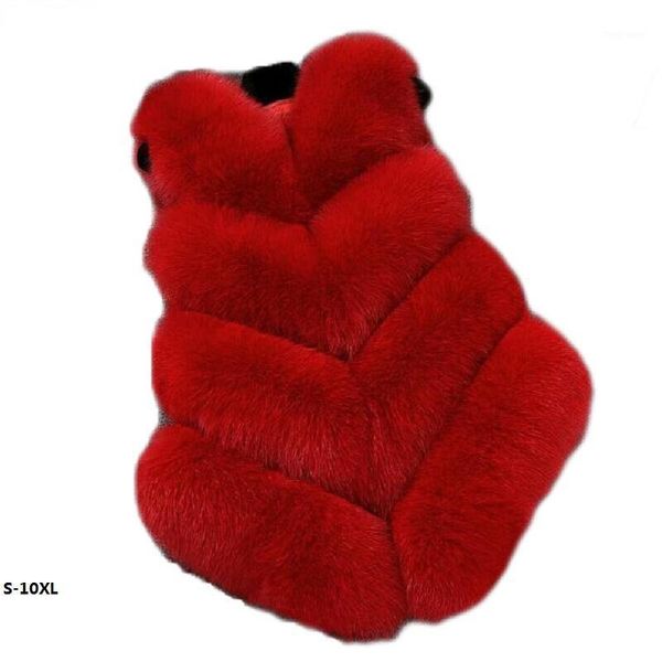 

plus size s-10xl women's fur vest 2020 vest from polar warm new fashion wild ves coat faux fur1, Black