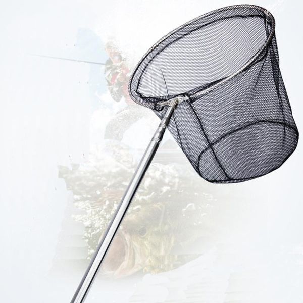

stainless steel fishing net extendable positioning fishing net foldable dip hand pocket gear x105g