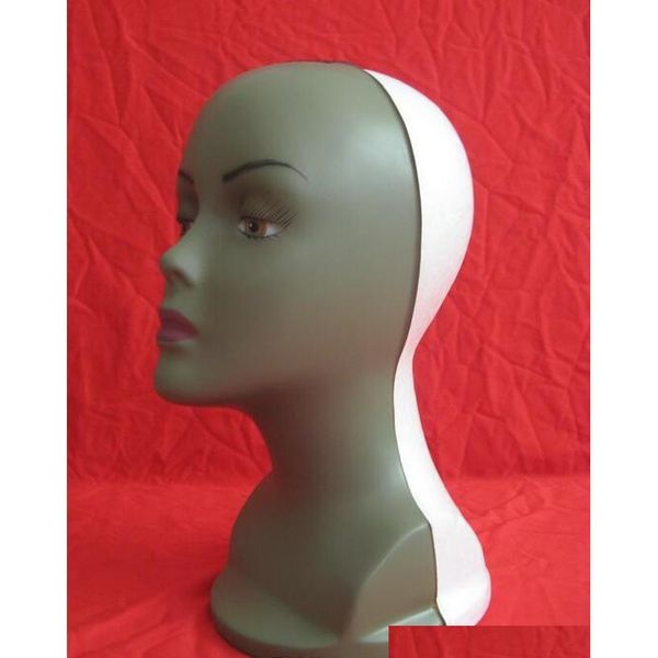 

shipping 1pc wig hat display professional styling mannequin head,hair dressing head foam mold female manikin hair styling head t9fgy, Khaki