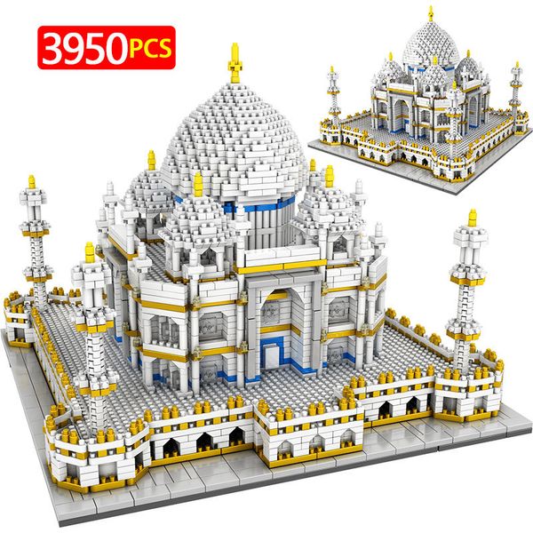 

3950pcs toys for kids creator mini blocks world famous architecture taj mahal 3d model building blocks educational bricks gifts 1008