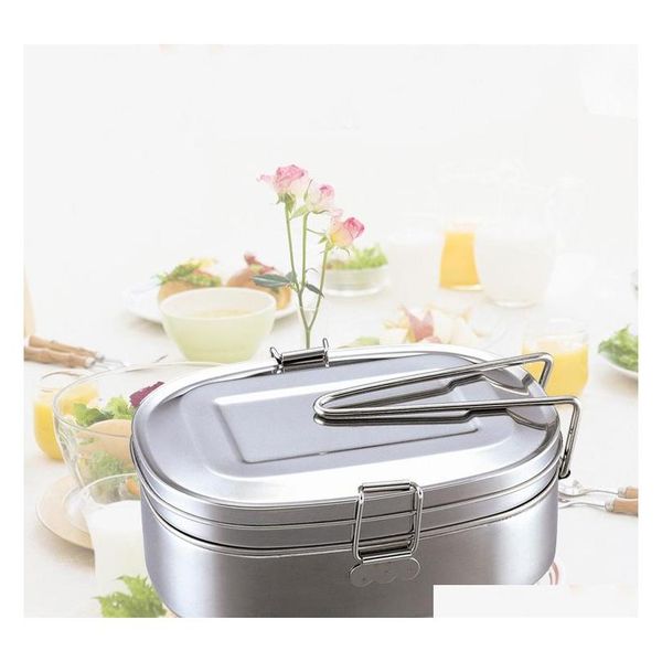 

stainless steel food container metal lunch box double layer eco-friendly lunch set dishwashe jlljgs sinabag