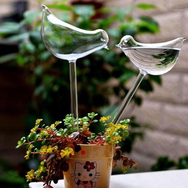 

automatic glass bird shape plant watering device sprinkler garden flower decorative garden watering device1