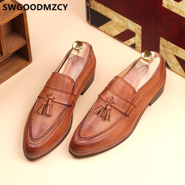 

formal shoes men classic office shoes men brown dress loafers leather dress wedding 2020 italian evening dresses, Black