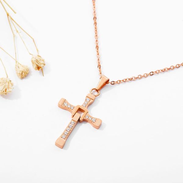 

pendant necklaces necklace cross golden gift women baptism crystal, Silver