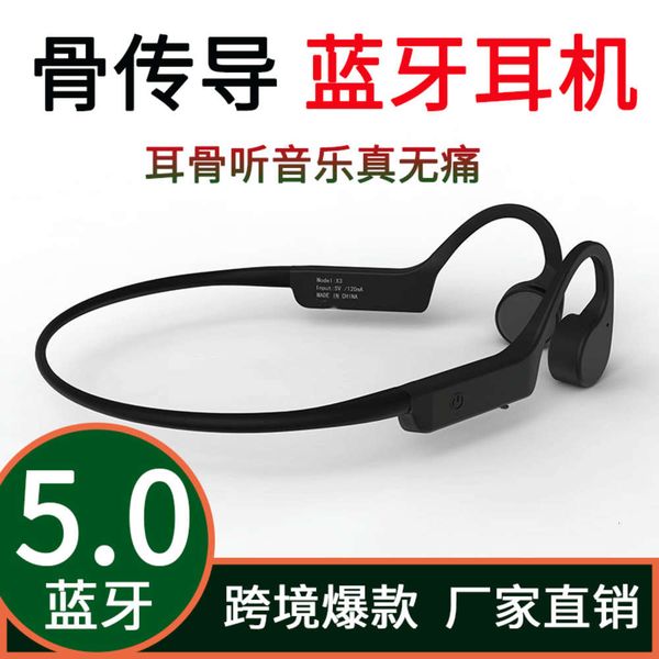 

new bone conduction bluetooth 5.0 wirels hanging non in ear sports touch headset
