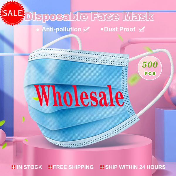

non wove three layer ply filter mask disposable mouth face mask breathable earloops masks us stock fsat ship