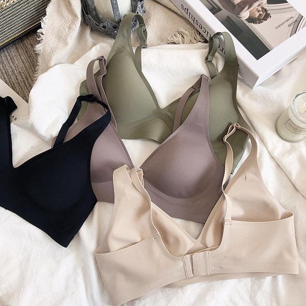 

semi-liquid soft support bralette seamless gathering and side milk one-piece lingerie non-wire women's underwear comfort bra1, Red;black