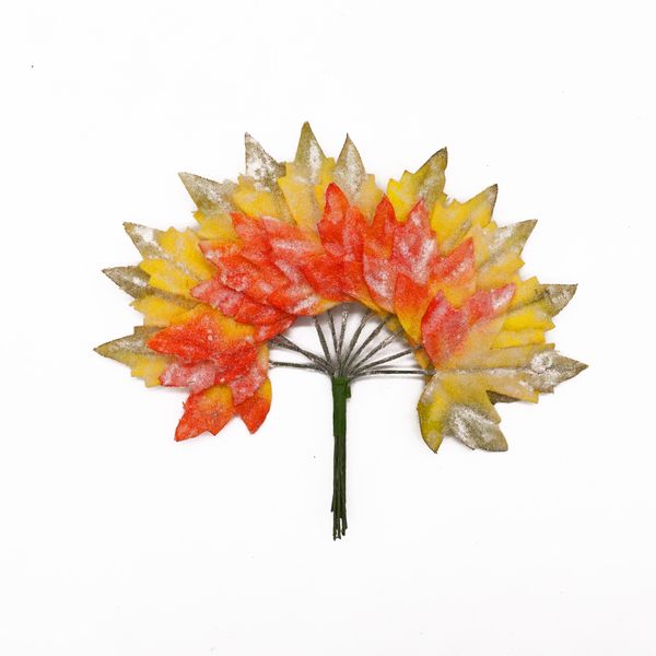 

12pcs lot retro tree leaf artificial flowers for wedding home decoration diy craft wreath gift scrapbook fake flower accessories wmtkgz