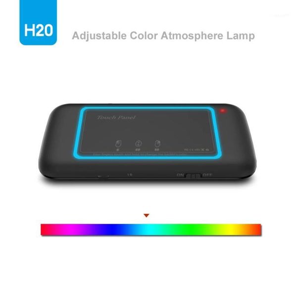 

h20 mini wireless keyboard backlight touchpad air mouse ir leaning remote control for andorid box smart tv windows pk h18 plus1